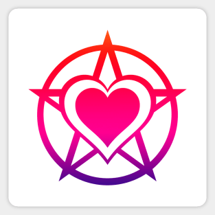 Rainbow Pagan Heart Cheeky Witch® Sticker